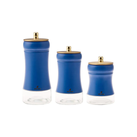 Boîte de rangement Karaca Baies Bleues sous vide, 3 pièces, verre 
