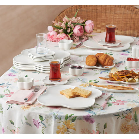 Service Petit Déjeuner Karaca Clover pour 6 personnes, 28 pièces, en porcelaine
