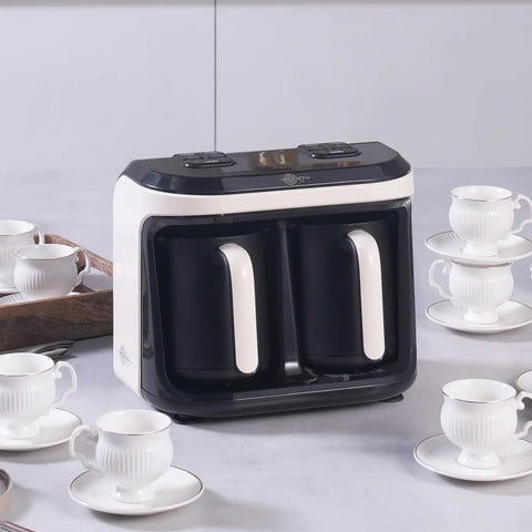 Machine à café turc Karaca Hatır Hüp Duet Arôme capacité de 10 tasses, mousse abondante, crème