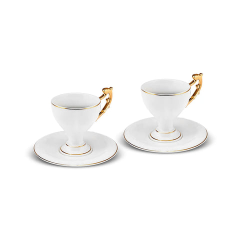 Coffret de tasses à café Karaca Siècle Républicain Halide pour 2 personnes, 85 ml