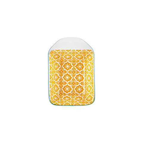 Assiette à Snacks/Assiette à saucière Karaca Floral jaune, rectangle, 10 cm