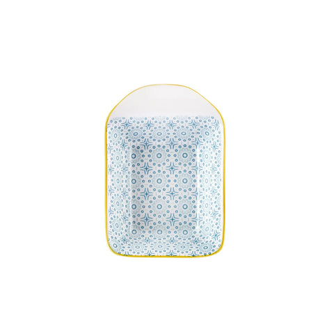 Assiette à Snacks/Assiette à saucière Karaca Floral blue, 10 cm, rectangle 