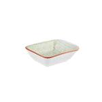 Assiette à Snacks/Assiette à saucière Karaca Floral vert, 10 cm, rectangle
