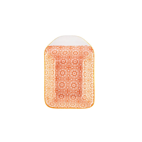Assiette à Snacks/Assiette à saucière Karaca Floral orange, 10 cm, rectangle 