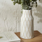 Vase Karaca Home Mosaïque blanc, 16x16x32 cm