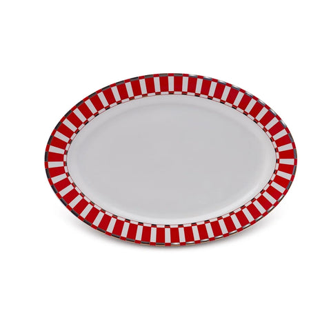Plat ovale Karaca Aries rouge, 36 cm