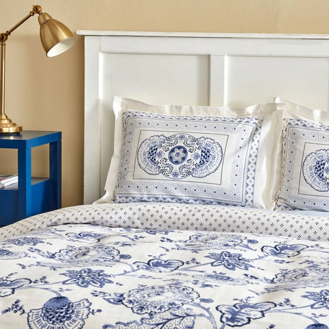 Ensemble Piqué Karaca Home Amar 100% coton, pour lit 2 personnes, blue 