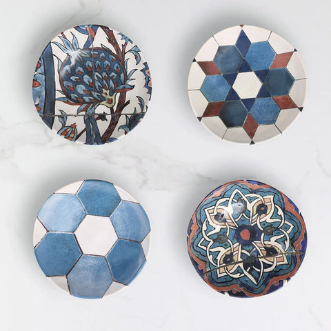 Set d'assiettes creuse Karaca de Refika, carreaux, 4 pièces, 20 cm