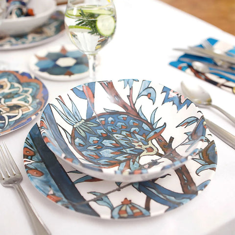 Set d'assiettes creuse Karaca de Refika, carreaux, 4 pièces, 20 cm