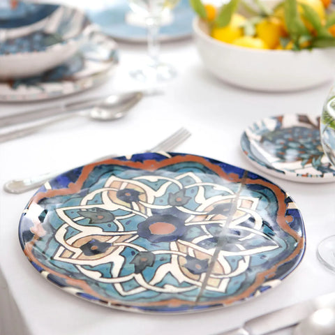 Set d'assiettes de service Karaca de Refika, carreaux, 4 pièces, 25 cm
