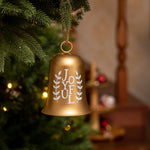 Karaca Home New Year Décoration de Sapin Cloche Métal, 9,5x9,5x13,5 cm