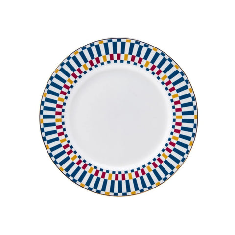 Service de table en porcelaine Karaca Damas pour 6 personnes, 24 pièces, bleu