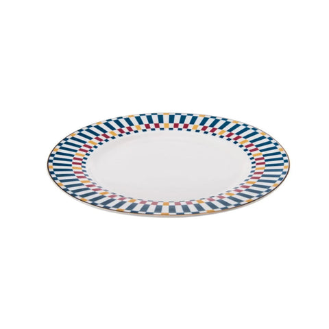 Service de table en porcelaine Karaca Damas pour 6 personnes, 24 pièces, bleu