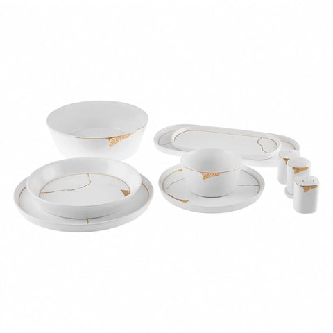 Service de table Karaca Streamline Quora pour 12 personnes, 59 pièces, New Generation Bone