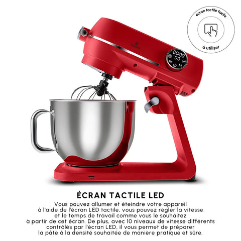 Robot multifonctions Karaca Multichef Artisan Affichage numérique, en fonte, 7 Litre, rouge, 1800W