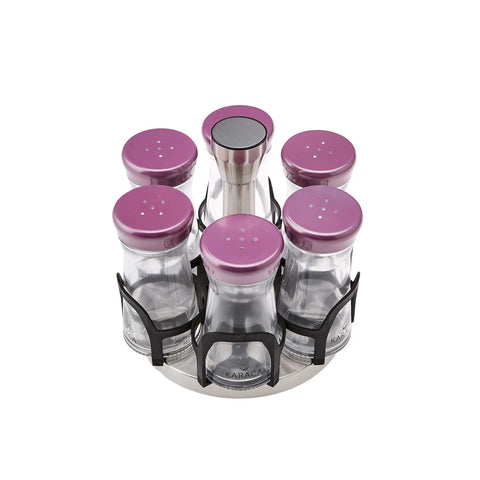 Set à épices Karaca Ocha 7 pièces, pourpre, rond