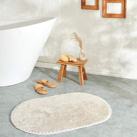 Tapis de bain Karaca Roundie coton, 60x90 cm, gris clair