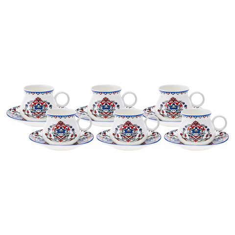 Coffret de tasses à café Karaca Hattat pour 6 personnes, 90 ml