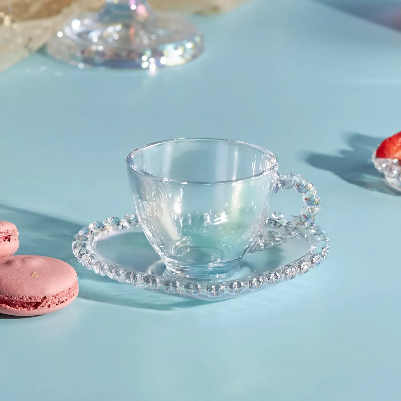 Verre à Thé Karaca Parka 4 Pièces Pour 2 Personnes, Verres à Thé Turcs Avec Soucoupe, Cay