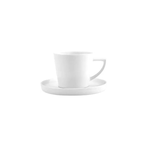 Coffret de tasses à thé et soucoupes Karaca Salvare pour 6 personnes, 12 pièces, New Generation Bone, 260 ml, blanc