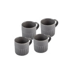 Coffret de tasses à café turc Espresso Karaca Sendai pour 4 personnes, 4 pièces, grès, gris, 120 ml