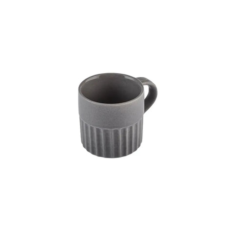 Coffret de tasses à café turc Espresso Karaca Sendai pour 4 personnes, 4 pièces, grès, gris, 120 ml