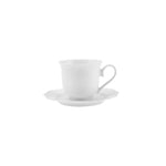 Coffret de tasses à thé et soucoupes Karaca Daisy pour 4 personnes, 8 pièces, New Generation Bone, blanc, 260 ml