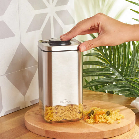 Boîte de rangement Karaca Avangart Inox, sous vide, verre, M