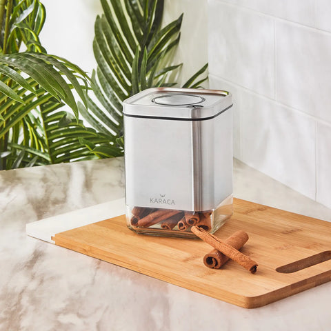 Boîte de rangement Karaca Avangart Inox, sous vide, verre, S