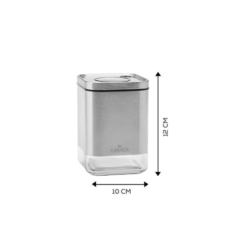 Boîte de rangement Karaca Avangart Inox, sous vide, verre, S