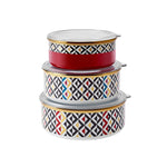 Boîte de rangement Karaca Game Stocker/Chauffer, émaillée, 3 pièces
