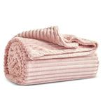 Couverture Karaca Ruby Stripe Wellsoft double, rose