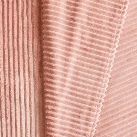 Couverture Karaca Ruby Stripe Wellsoft double, rose