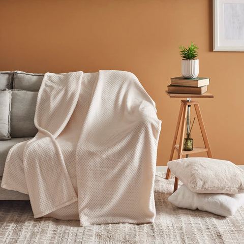 Couverture plaid Karaca Pearl Baby Fleece Wellsoft, single, blanc