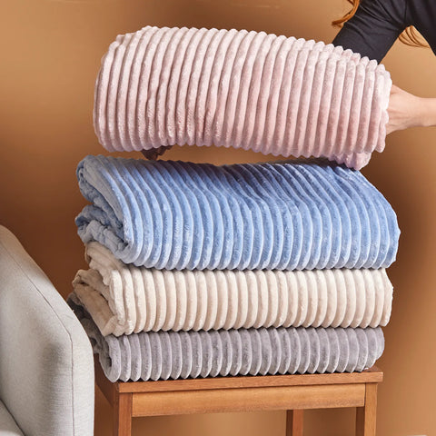 Couverture Karaca Ruby Stripe Wellsoft single, gris