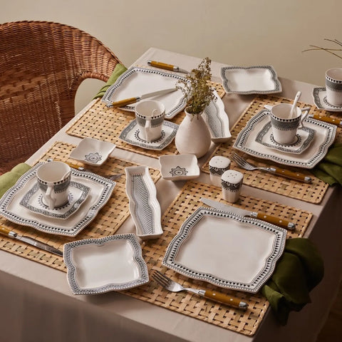 Service Petit Déjeuner Karaca New Globe 6 personnes, 32 pièces, porcelaine