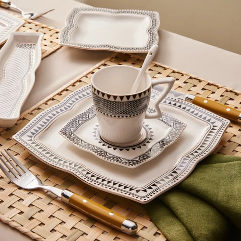 Service Petit Déjeuner Karaca New Globe 6 personnes, 32 pièces, porcelaine