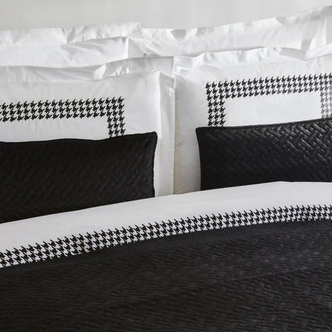 Ensemble de couvre-lit Karaca Home White Col Bruce,  noir