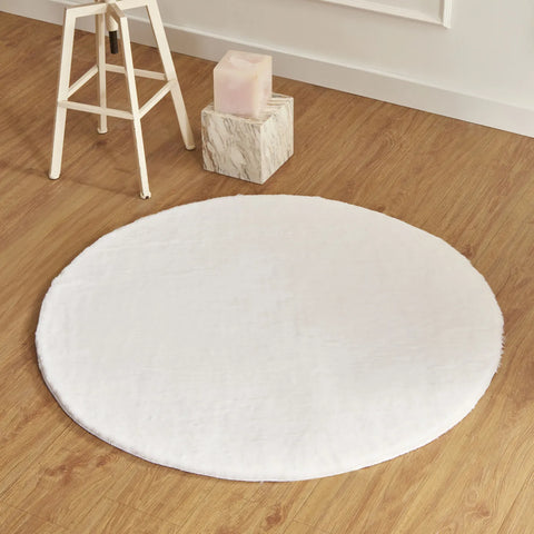 Tapis Kaşmir Halı 7/24 Cosy Premium blanc, 120x120 cm