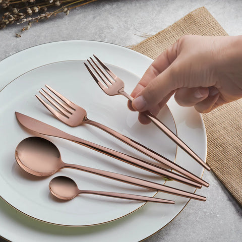 Ensemble de couverts Karaca Orion pour 6 personnes, 30 pièces, rosegold
