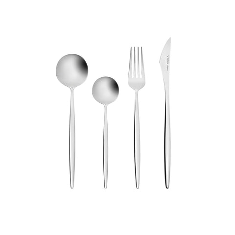 Ensemble de couverts Karaca Porto pour 6 personnes, 24 pièces, en acier inoxydable, argent