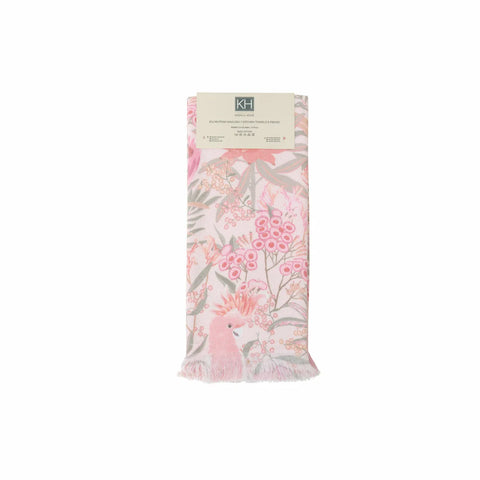 Torchon de cuisine Karaca Home Garden 2 pièces, 100% coton, 60x40 cm, poudre