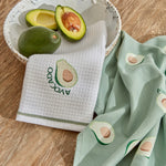 Torchon de cuisine Karaca Home Avocado 100% coton, 2 pièces, vert