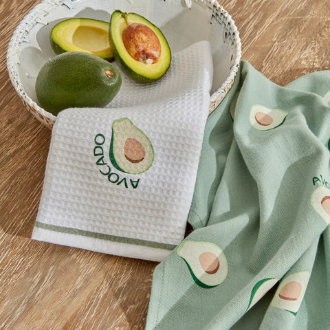 Torchon de cuisine Karaca Home Avocado 100% coton, 2 pièces, vert