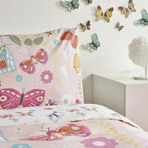 Parure de lit Karaca Home Young Butterfly pour lit single, 100% coton 
