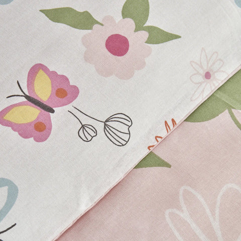 Parure de lit Karaca Home Young Butterfly pour lit single, 100% coton 