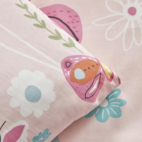 Parure de lit Karaca Home Young Butterfly pour lit single, 100% coton 
