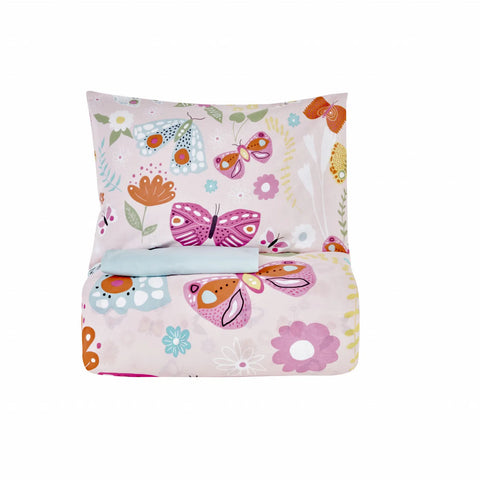 Parure de lit Karaca Home Young Butterfly pour lit single, 100% coton 