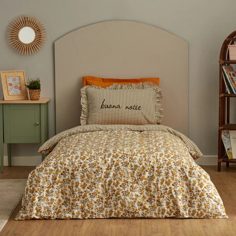 Parure de lit Karaca Home Young Buona Notte pour lit single, 100% coton, ajustée 