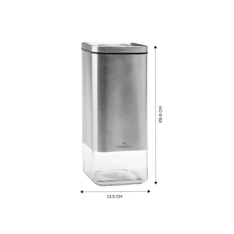 Boîte de rangement Karaca Avangart Inox, sous vide, en verre, L